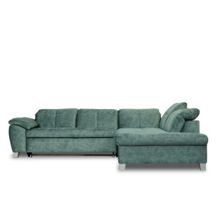 Coltar Extensibil Cu Otoman Mic Dreapta Sevilia Lux, 5 Locuri, Tetiere Reglabile, Verde Petrol, 280 Cm