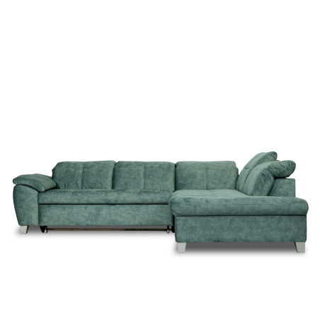 Coltar Extensibil Cu Otoman Mic Dreapta Sevilia Lux, 5 Locuri, Tetiere Reglabile, Verde Petrol, 280 Cm-01