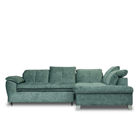 Coltar Extensibil Cu Otoman Mic Dreapta Sevilia Lux, 5 Locuri, Tetiere Reglabile, Verde Petrol, 280 Cm-01