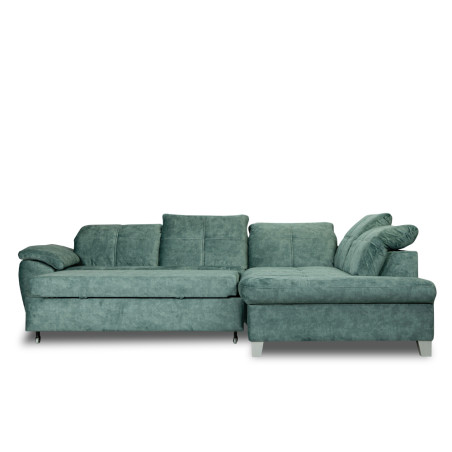 Coltar Extensibil Cu Otoman Mic Dreapta Sevilia Lux, 5 Locuri, Tetiere Reglabile, Verde Petrol, 280 Cm-01