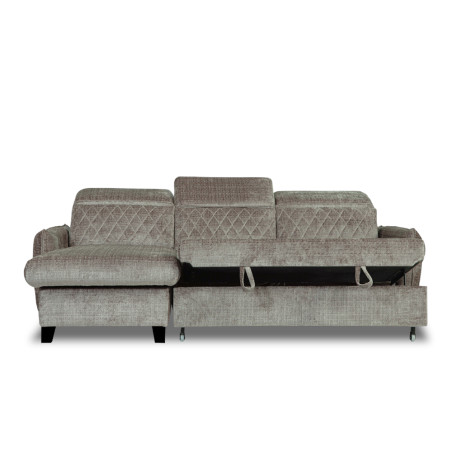Coltar Extensibil Cu Insula Stanga Cu Lada Tiago, 5 Locuri, Tetiere Reglabile, Maro, Cremona 24,-01