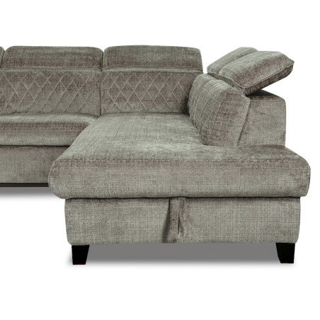Coltar Extensibil Cu Otoman Dreapta Cu Lada Tiago, Maro, 5 Locuri, Tetiere Reglabile, Colonial, 255 Cm Cremona 24-01