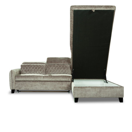 Coltar Extensibil Cu Otoman Dreapta Cu Lada Tiago, Maro, 5 Locuri, Tetiere Reglabile, Colonial, 255 Cm Cremona 24-01