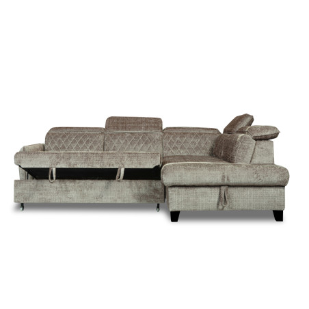 Coltar Extensibil Cu Otoman Dreapta Cu Lada Tiago, Maro, 5 Locuri, Tetiere Reglabile, Colonial, 255 Cm Cremona 24-01