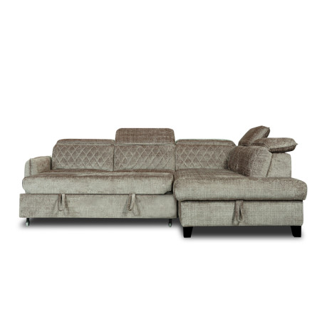 Coltar Extensibil Cu Otoman Dreapta Cu Lada Tiago, Maro, 5 Locuri, Tetiere Reglabile, Colonial, 255 Cm Cremona 24-01