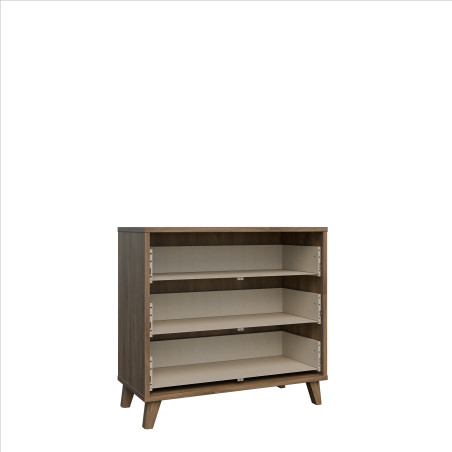 Comoda 3 Sertare Glowkiss, Stejar Valencia Si Ratan Natural, 89.8 Cm-01