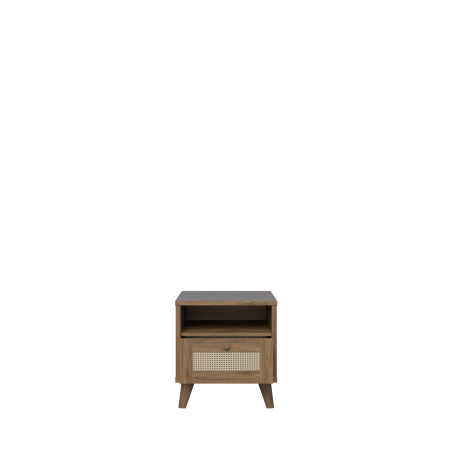 Noptiera Glowkiss, Stejar Valencia Si Ratan Natural, 44.8 Cm-01