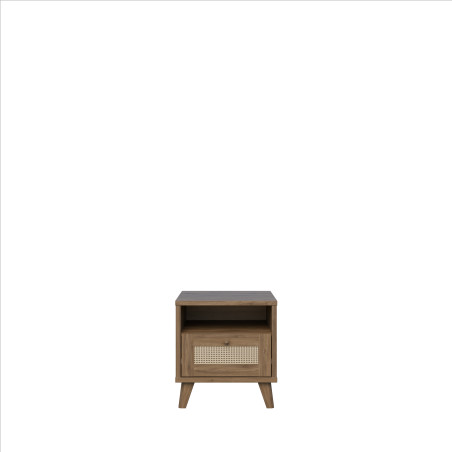 Noptiera Glowkiss, Stejar Valencia Si Ratan Natural, 44.8 Cm-01