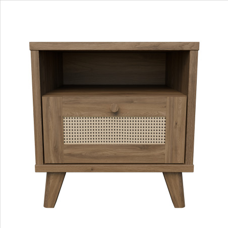 Noptiera Glowkiss, Stejar Valencia Si Ratan Natural, 44.8 Cm-01