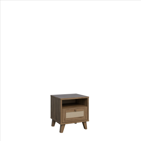 Noptiera Glowkiss, Stejar Valencia Si Ratan Natural, 44.8 Cm-01