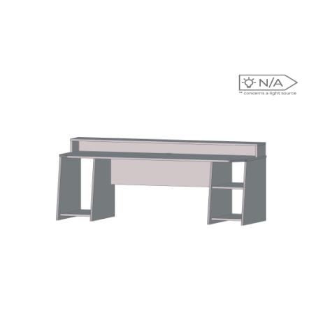 Birou Gaming Trezorio, Raft, LED-uri RGB, Suport Casti Si Suport Bauturi, 200 Cm-01