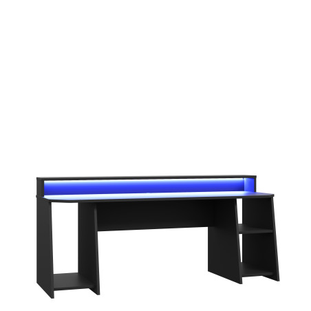 Birou Gaming Trezorio, Raft, LED-uri RGB, Suport Casti Si Suport Bauturi, 200 Cm-01