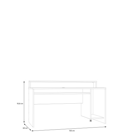 Birou Gaming Trezorio, LED-uri RGB, Negru Mat, 160 Cm-01