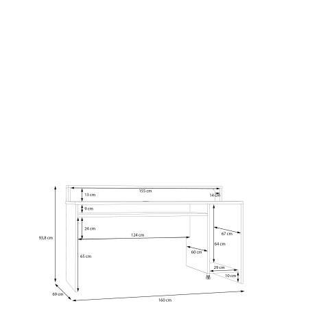 Birou Gaming Trezorio, LED-uri RGB, Negru Mat, 160 Cm-01