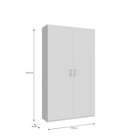 Dulap 2 Usi Harmony Alb, 119.5 Cm-01