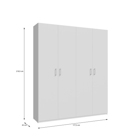 Dulap 4 Usi Harmony Alb, 177.5 Cm-01