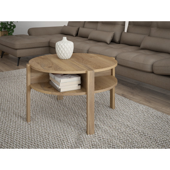 Masa Cafea Bibliotheque Stejar Mauvella, 74.4 Cm