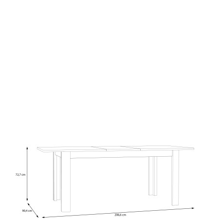 Masa Extensibila Bibliotheque Stejar Cabezone, 160 x 200 Cm-01