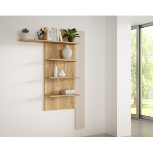 Raft Suspendat Bibliotheque, Nisip Si Stejar Mauvella, 132. 5 Cm