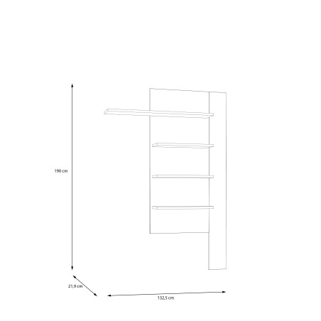 Raft Suspendat Bibliotheque, Nisip Si Stejar Mauvella, 132. 5 Cm-01