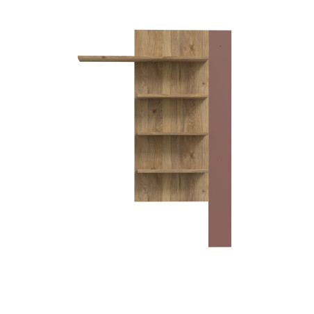Raft Suspendat Bibliotheque, Terracotta Si Stejar Mauvella, 132. 5 Cm-01