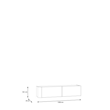 Dulap Suspendat Bibliotheque, Stejar Cabezone, 128.6 Cm-01