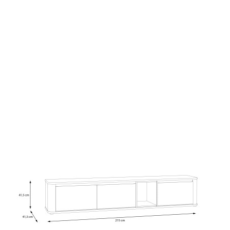 Comoda Tv Mare Bibliotheque , stejar Cabezone si stejar Artisan si stejar negru, 215 Cm-01