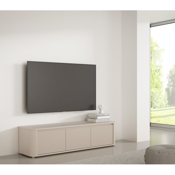Comoda Tv Mica Bibliotheque, Nisip, 168 Cm