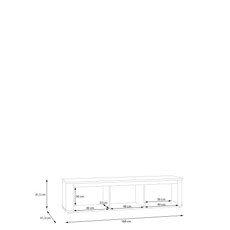 Comoda Tv Mica Bibliotheque, Nisip, 168 Cm-01