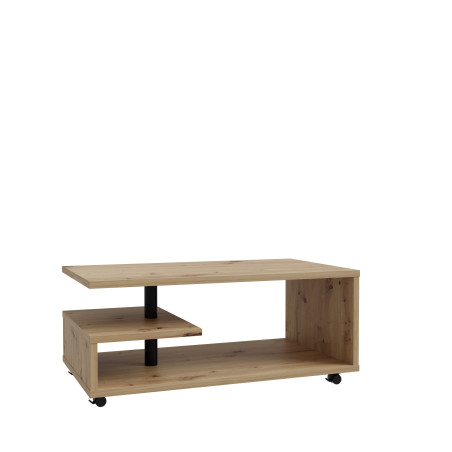 Masa Cafea Belgrad, Stejar Artisan, Cu Rotile, 105 Cm-01