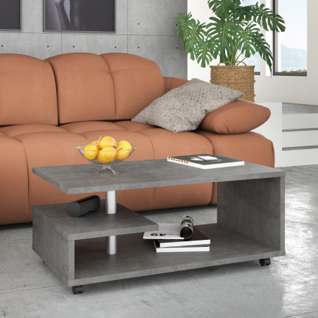 Masa Cafea Belgrad, Cu Rotile, Beton Optic Gri Inchis 105 Cm-01