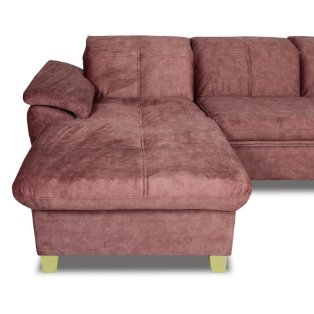 Coltar U Extensibil Sevilia Lux, Dreapta, 6 Locuri, Tetiere Reglabile, Roz Prafuit Inchis, 355 Cm-01