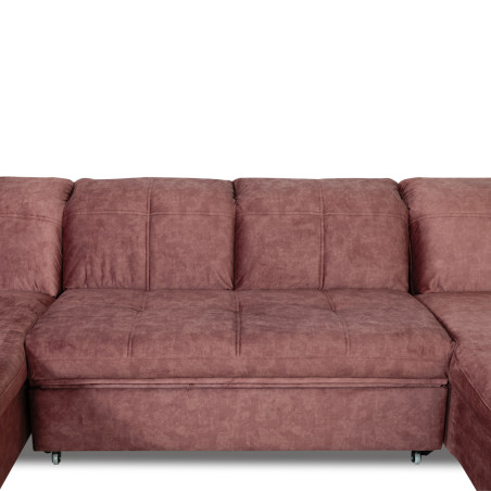 Coltar U Extensibil Sevilia Lux, Dreapta, 6 Locuri, Tetiere Reglabile, Roz Prafuit Inchis, 355 Cm-01