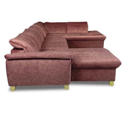 Coltar U Extensibil Sevilia Lux, Dreapta, 6 Locuri, Tetiere Reglabile, Roz Prafuit Inchis, 355 Cm-01