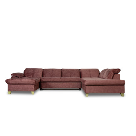 Coltar U Extensibil Sevilia Lux, Dreapta, 6 Locuri, Tetiere Reglabile, Roz Prafuit Inchis, 355 Cm-01