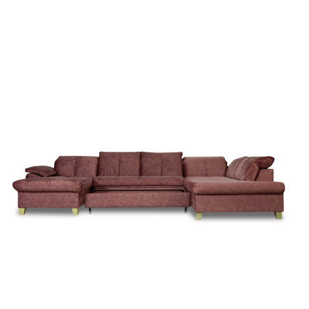 Coltar U Extensibil Sevilia Lux, Dreapta, 6 Locuri, Tetiere Reglabile, Roz Prafuit Inchis, 355 Cm-01