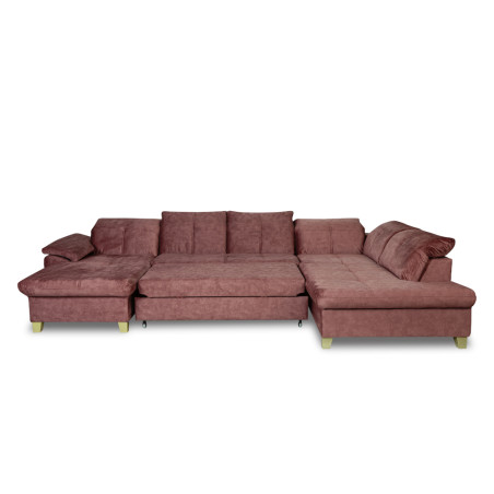 Coltar U Extensibil Sevilia Lux, Dreapta, 6 Locuri, Tetiere Reglabile, Roz Prafuit Inchis, 355 Cm-01