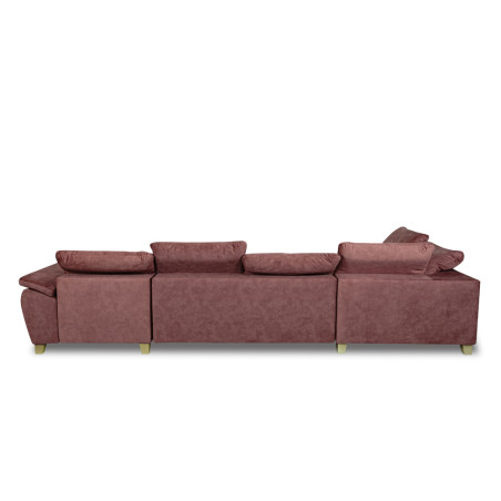 Coltar U Extensibil Sevilia Lux, Stanga, 6 Locuri, Tetiere Reglabile, Roz Prafuit Inchis, 355 Cm-01