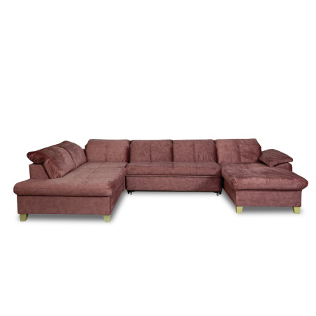 Coltar U Extensibil Sevilia Lux, Stanga, 6 Locuri, Tetiere Reglabile, Roz Prafuit Inchis, 355 Cm-01