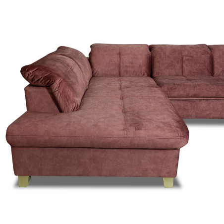 Coltar U Extensibil Sevilia Lux, Stanga, 6 Locuri, Tetiere Reglabile, Roz Prafuit Inchis, 355 Cm-01