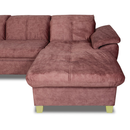 Coltar U Extensibil Sevilia Lux, Stanga, 6 Locuri, Tetiere Reglabile, Roz Prafuit Inchis, 355 Cm-01
