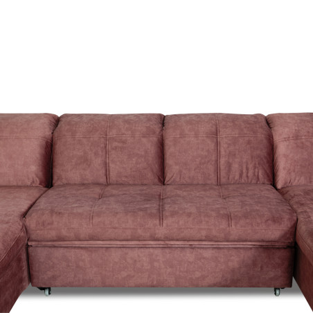 Coltar U Extensibil Sevilia Lux, Stanga, 6 Locuri, Tetiere Reglabile, Roz Prafuit Inchis, 355 Cm-01