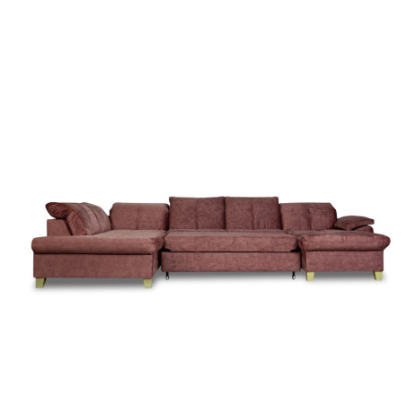 Coltar U Extensibil Sevilia Lux, Stanga, 6 Locuri, Tetiere Reglabile, Roz Prafuit Inchis, 355 Cm-01