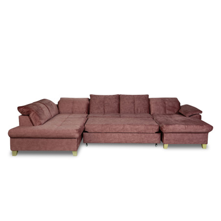 Coltar U Extensibil Sevilia Lux, Stanga, 6 Locuri, Tetiere Reglabile, Roz Prafuit Inchis, 355 Cm-01