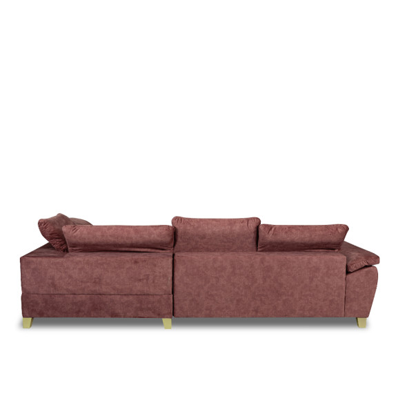 Coltar Extensibil Cu Otoman Mare Sevilia Lux, Dreapta, 5 Locuri, Roz Prafuit Inchis, 300 x 234 Cm