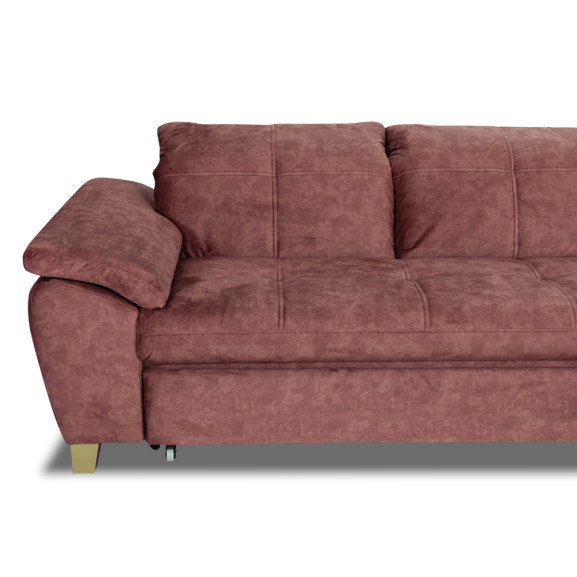 Coltar Extensibil Cu Otoman Mare Sevilia Lux, Dreapta, 5 Locuri, Roz Prafuit Inchis, 300 x 234 Cm