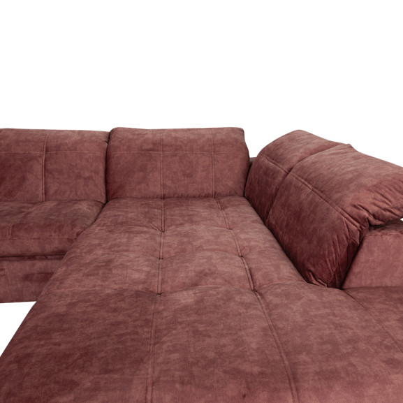 Coltar Extensibil Cu Otoman Mare Sevilia Lux, Dreapta, 5 Locuri, Roz Prafuit Inchis, 300 x 234 Cm