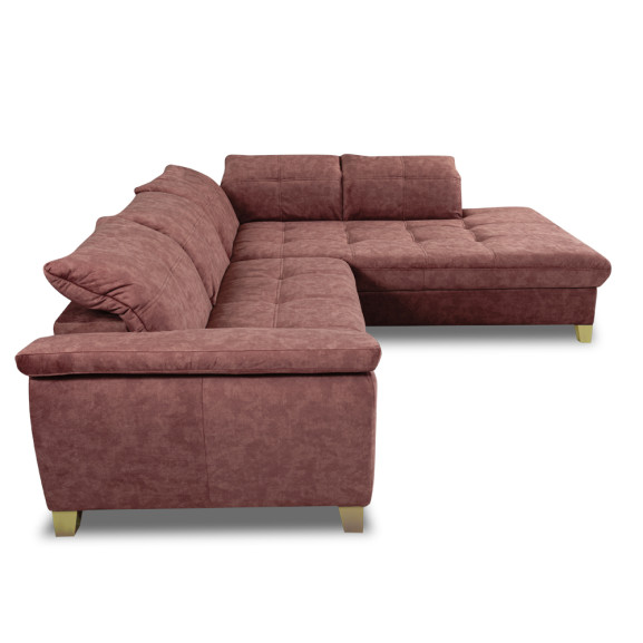 Coltar Extensibil Cu Otoman Mare Sevilia Lux, Dreapta, 5 Locuri, Roz Prafuit Inchis, 300 x 234 Cm