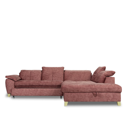 Coltar Extensibil Cu Otoman Mare Sevilia Lux, Dreapta, 5 Locuri, Roz Prafuit Inchis, 300 x 234 Cm-01