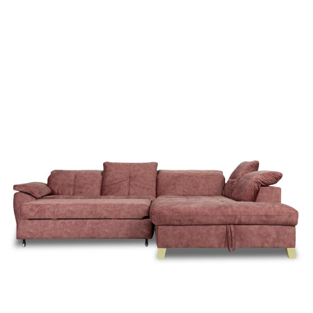 Coltar Extensibil Cu Otoman Mare Sevilia Lux, Dreapta, 5 Locuri, Roz Prafuit Inchis, 300 x 234 Cm-01